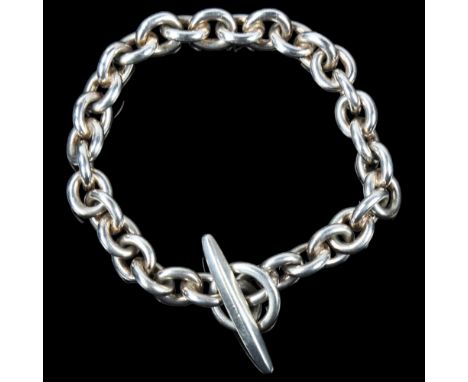 C A CHRISTENSENS - a heavy Danish silver anchor cable link chain bracelet, length 19.5cm, 42.3gNo damage or repair, only ligh