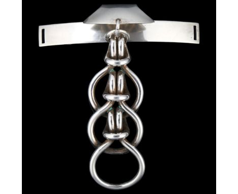 NIELS ERIK FROM - a heavy Danish modernist sterling silver collar pendant, overall height 94.2mm, 44.7gNo damage or repairs, 
