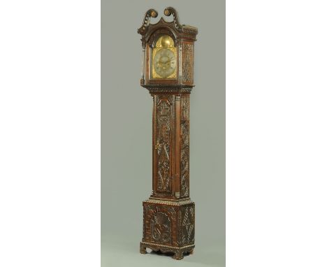 An oak longcase clock, with eight day movement by Edward Harriman, Workington, circa 1750.