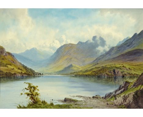 Edward Horace Thompson (1879-1949), watercolour, "Ennerdale with Pillar and Great Gable".  35 cm x 50 cm, framed, signed (see
