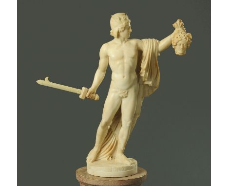 After Benevenuto Cellini, a carved alabaster figure of Perseus with the head of Medusa, 19th century, height 79 cm (see illus