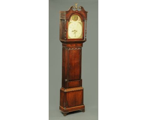 A George III oak longcase clock, by A Simpson of Cockermouth, with false winding apertures and 30 hour movement, the case wit