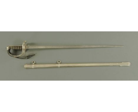 An Elizabeth II Light Infantry officers dress sword, with etched blade by Wilkinson Sword Limited with shagreen wire bound gr
