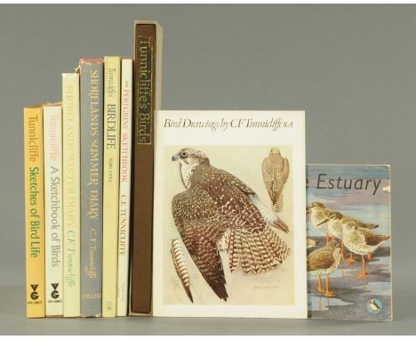 TUNNICLIFFE. C.F., nine bird books, Tunnicliffe's Birds by Noel Cusa, 1984 First Edition, with slip case, The Peregrine Sketc