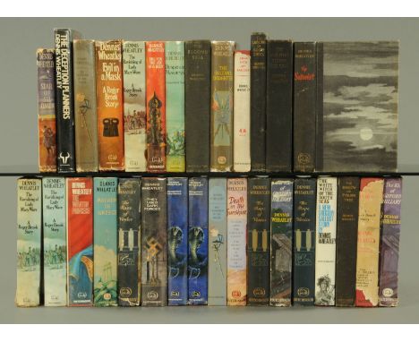 A box of 30 Dennis Wheatley hardback novels, 25 First Editions, most with dust wrappers. CONDITION REPORT: There are fourteen