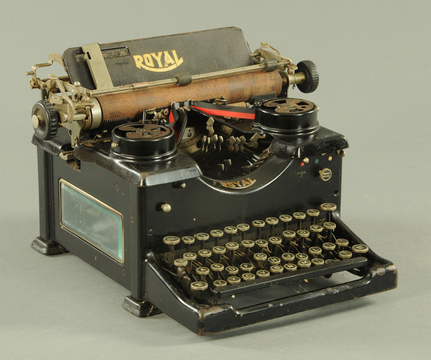 A vintage Royal typewriter.