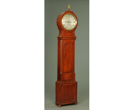 A Regency mahogany longcase clock by Bryson of Edinburgh, with two-train movement and subsidiary seconds and date dials, the 