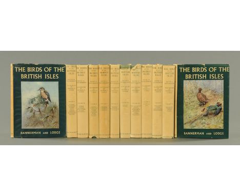 BANNERMAN. DAVID A., The Birds of The British Isles, illustrated by George E. Lodge, 12 volumes, with dust covers, First Edit