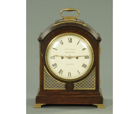 A Regency mahogany bracket clock, with two-train fusee movement, the face marked "S&C Joyce, Lombard Street, London", the bac