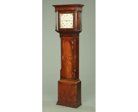 A George III mahogany longcase clock by Jonas Barber Winster, with 30 hour movement and painted dial, the movement numbered 1