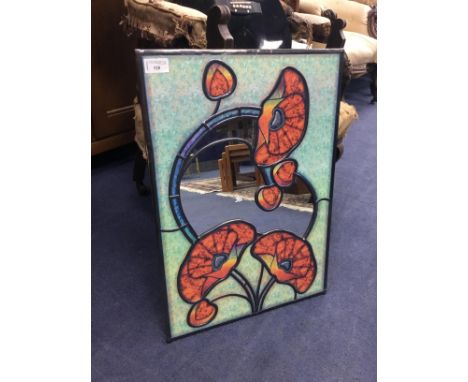 ART NOUVEAU STYLE WALL MIRROR, 56cm x 40cm overall
