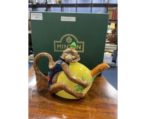 MINTON ARCHIVE COLLECTION 'MONKEY' TEAPOT, 21cm long