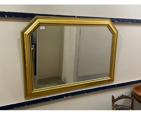 GILT FRAMED WALL MIRROR, 95cm wide