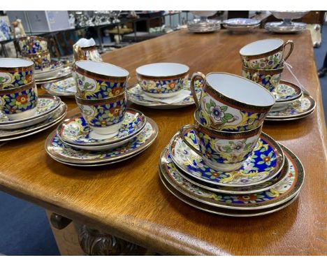 JAPANESE MEITO PART TEA SERVICE, comprising 12 cups, 12 saucers, 12 side plates, cream jug, sugar bowl, 2 serving plates