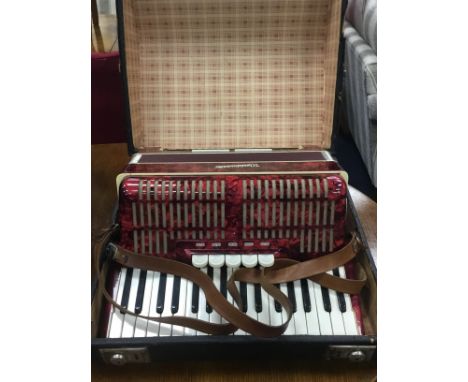 WORLDMASTER PIANO ACCORDION, with original case, the accordion 44cm wide