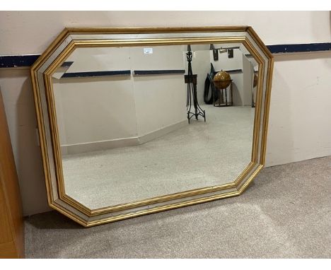 GILT FRAMED WALL MIRROR, 90cm x 116cm