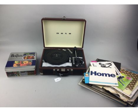 COLLECTION OF VINYL RECORDS, including David Bowie, George Benson and Jimi Hendrix, also a vintage style turntable, and a Bea