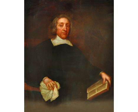 Early 19th Century English School. Portrait of a Cleric Holding a Book, Oil on Canvas, Unframed, 48.5” x 39.5”. 