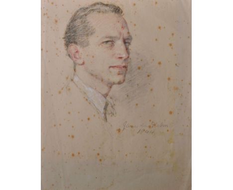 Jane Erin Emmet de Glehn (1873-1961) British. Portrait of a Man, Pencil, Signed and Dated 1944, Unframed, 15” x 12.5”. 