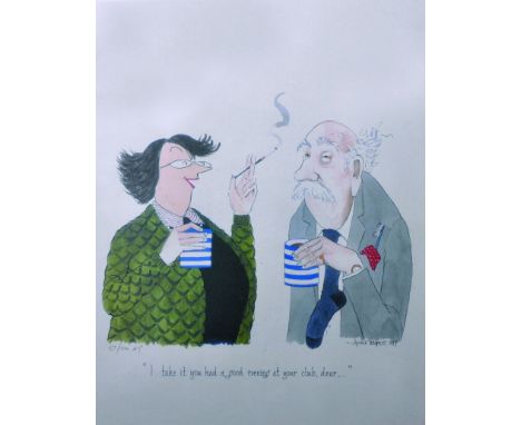 Annie Tempest (1959- ) British. “I take it you had a good evening at your club dear…”, Numbered Print 57/1000, 12” x 9.25”, a