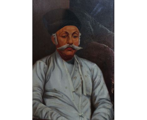 W… F… L… (19th Century) British. Portrait of an Indian Man, Oil on Board, Signed with Monogram, Dated 1864 and Inscribed ‘Pai
