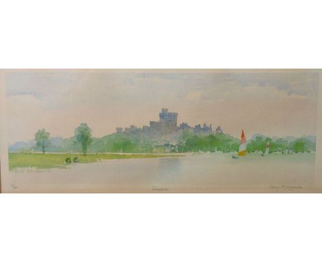 Terry McKivragan (1929- ) British. “Windsor”, with Sailing in the foreground, Limited Edition Print 451/850, Signed, Titled a
