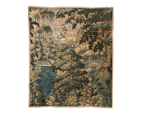 An Aubusson tapestry fragmentDepicting landscape Polychrome wool France, 18th century (restoration)193x161 cm