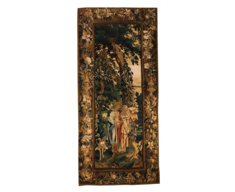 An Aubusson tapestryDepicting Polychrome wool Foliage decoration border France, 18th century (restoration)250x115 cm
