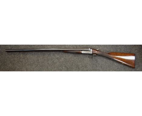 An A. J. Jewson 12 bore side by side shotgun, 30" barrels, the rib engraved 'A. J. Jewson Halifax', manual safety inlaid 'SAF