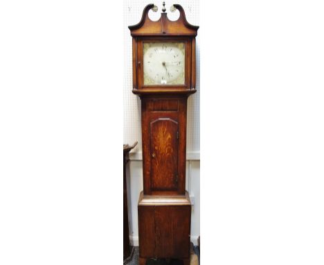 A 19th century longcase clock, c.1820, weight, pendulum