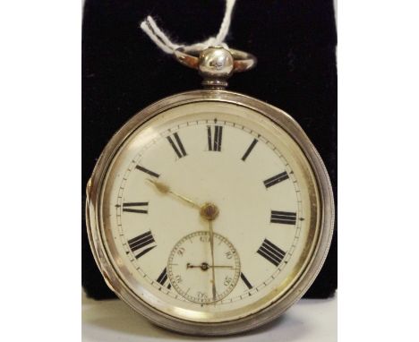 A silver fusee pocket watch, with chronometer balance, London 1884