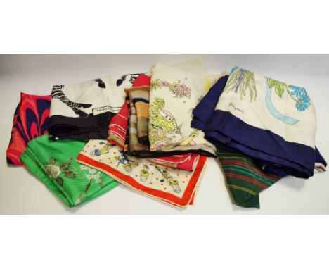 Lady's Accessories - vintage silk scarves including Gucci, Signed, V. Accornero, Salvatore Ferragamo, Christian Dior, Liberty