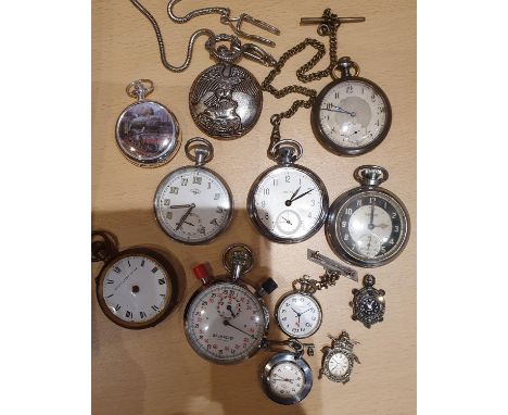 A Balmaster chrome antichoc split-second timer pocket watches and other pocket watches 