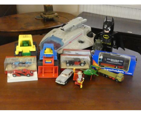 A BlueBird 1986 MANTA force spaceship together with boxed and unboxed die-cast models including- Matchbox transporter and a l