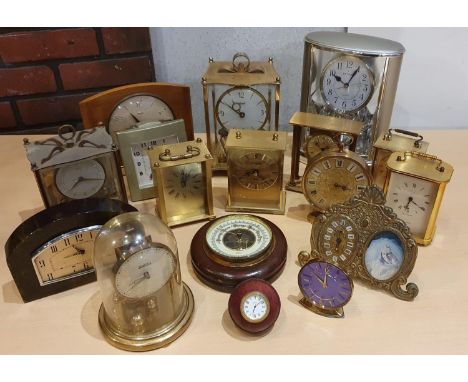A Kundo anniversary clock and other mantle and carriage clocks 