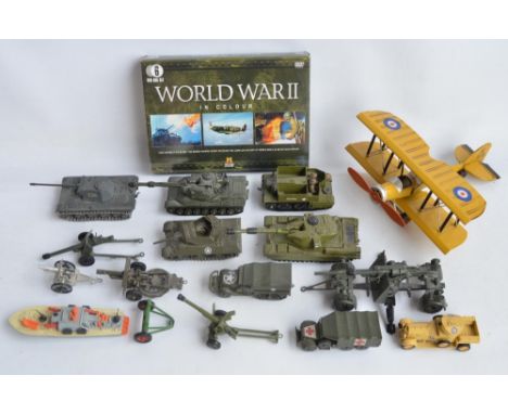 Collection of diecast armour models from Dinky, Solido, Crescent Toy Co, Lone Star and Matchbox to include Solido Panther and