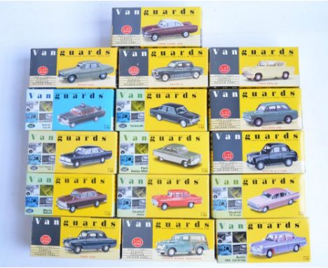 Sixteen boxed Lledo 1/43 scale diecast Vanguard series model cars to include Austin A60 Cambridge, Vauxhall PA Cresta, Ford C