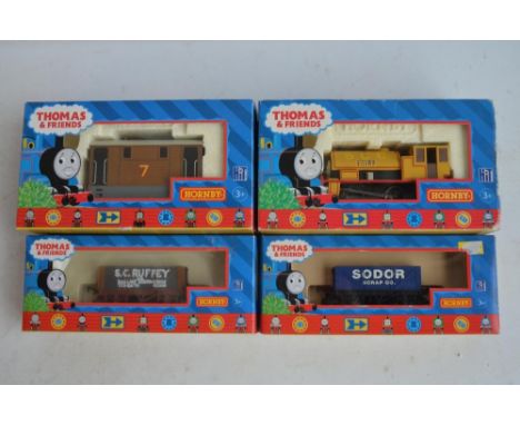Four boxed OO gauge Thomas The Tank Engine themed railway models from Hornby to include R9047 Bill 0-4-0 (model near mint, bo