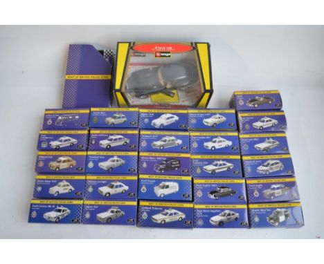 Collection of twenty six boxed 1/43 scale previously displayed British Police Car diecast models from Atlas Editions to inclu