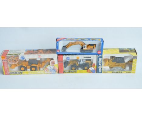 Four boxed diecast plant machinery models to include Joal 1/50 scale Avance D155AX-5 bulldozer with working metal tracks etc,