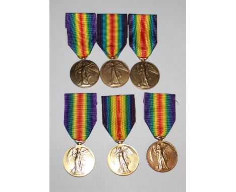 Six Victory Medals To                                                        73237 Pte F J Butt. Liverpool Regiment. 38818 Pt