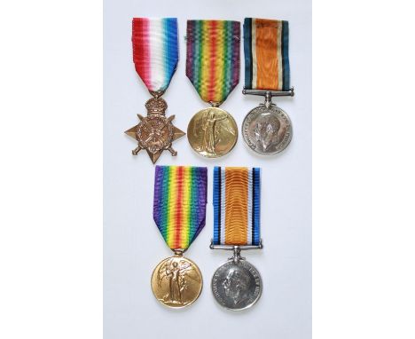 1914 Star, Victory Medal, 1914-18 War Medal. To 7511 Pte R. Furlong. 1st Liverpool Regiment. Victory Medal, 1914-18 War Medal