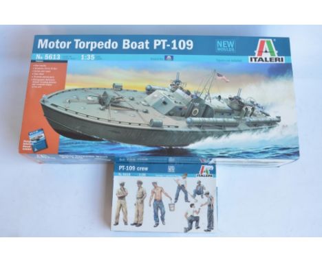 Unbuilt Italeri 1/35 scale 5613 PT-109 motor torpedo boat plastic model kit (sprue and accessory bags factory sealed, box in 