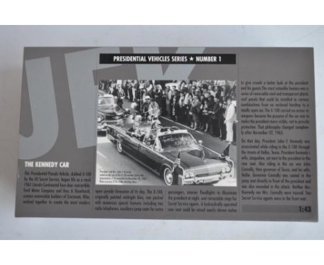 Minichamps 1/43 scale diecast Presidential Vehicles Series No1 1961 Lincoln Continental Presidential Parade Vehicle X-100 Pre