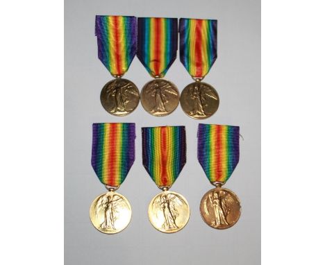 Six Victory Medals To: 67447 Sapper H O Morgan. Royal Engineers.31239 Pte A Holland. Royal Army Medical Corps.42443 Pte J Wai