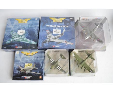 Six Corgi Aviation Archive 1/144 diecast model aircraft to include AA31601 limited edition Falklands HP Victor K.2 (672/4000,