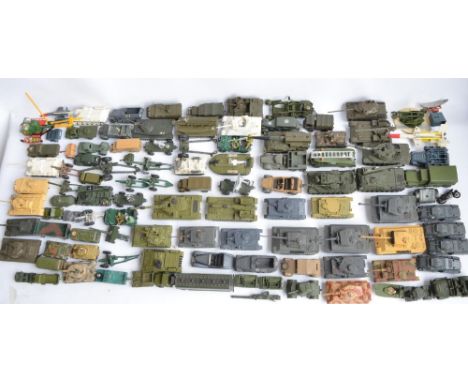 Extensive collection of diecast military vehicles, various manufacturers to include Solido, Dinky, Britain's, Corgi, Dinky, M