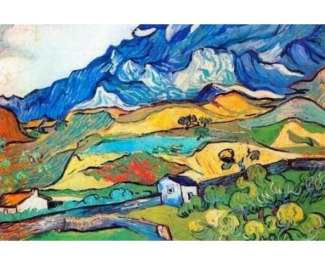 VINCENT VAN GOGH (1853-1890) Mountain Landscape Offset Lithograph 24" x 36"