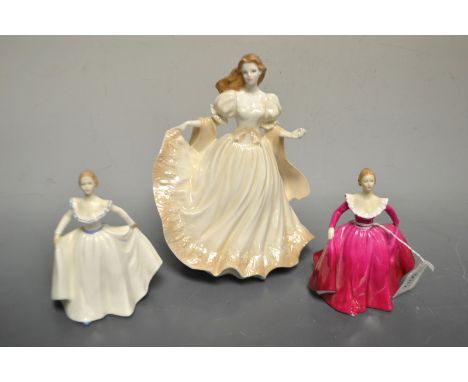 A Royal Worcester figure Viennese Waltz; others Coalport Joanne & Juliette (3)