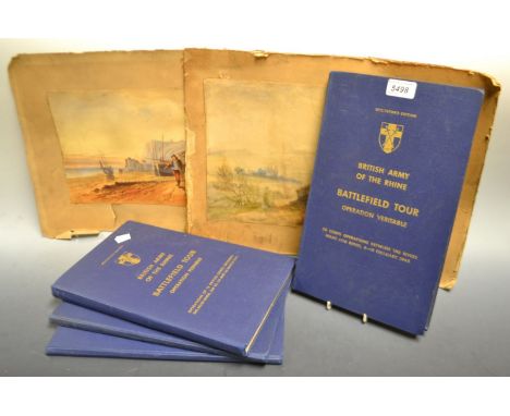 A set of four
Spectators Edition, British Army of the Rhine Battlefield Tour; 9 watercolour; etc.